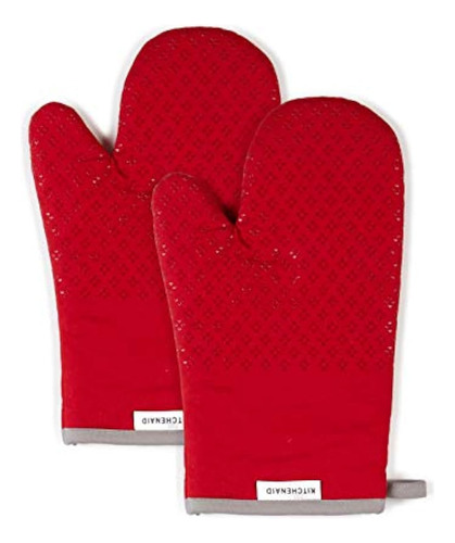 Juego De 2 Manoplas De Horno De Color Rojo Fuego Resistente