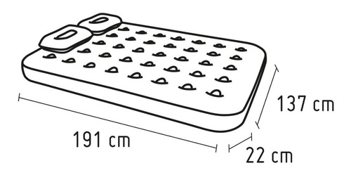 Colchon Inflable 2 Plazas+2 Almohadas+inflador Manual Carpa