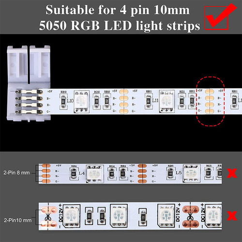 Kit De Conectores De Tira Led, Cable De Extensión De Tira De