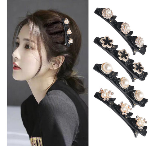 Pinzas Para El Pelo Trenzadas Con Piedras De Cristal Brillan