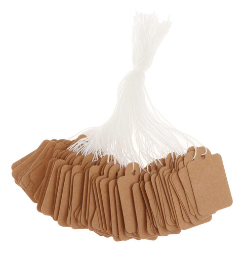 6 X 100 Etiquetas Colgantes De Precios Papel Kraft De