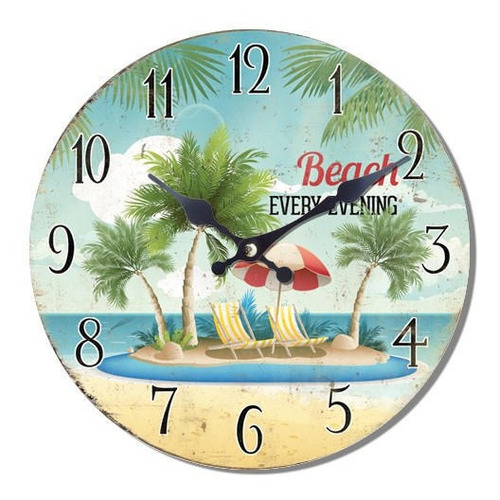 Reloj Mural Runn Imagen Beach Oasis