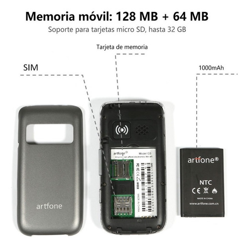 3g Teléfono Móvil Para Personas Mayores Teclas Grandespara