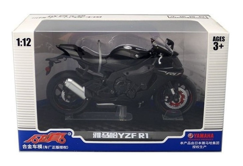 Yamaha R6 1:12 Miniatura Metal Moto Con Base