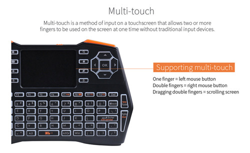 Teclado Con Minirratón Táctil Inalámbrico De 2,4 G Para Tv