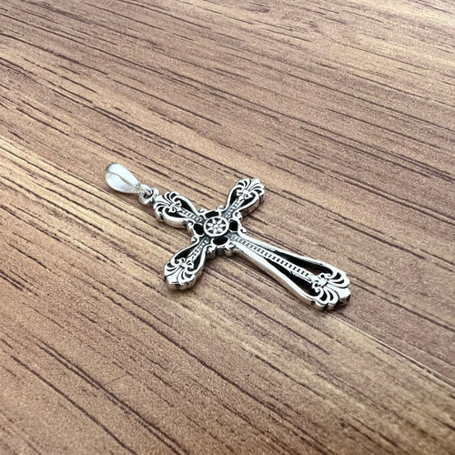Imagen 6 de 10 de Dije Cruz De Plata .925 Oxido Mujer Hombre Agálea Joyería