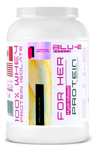 Proteína For Her Whey Hidrolizada Isolate Blu-e 2 Kg Vainilla