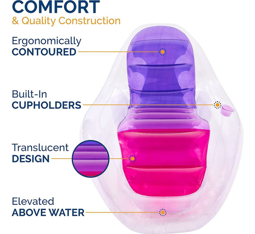 Flotador Inflable Swimways P/ Adulto, C/ Reposa Vasos Y Pies