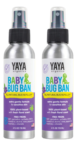 Yaya Organics Baby Bug Ban  Repelente Eficaz Totalmente Nat