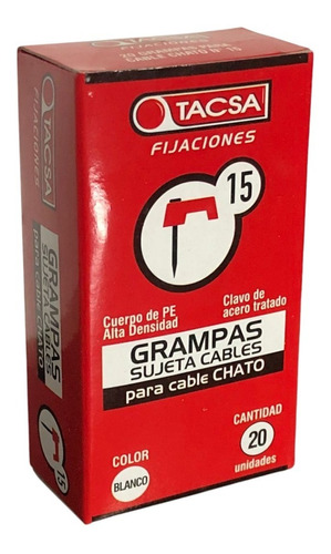 Grampas Sujeta Cable Para Cable Chato Tacsa N°15 X Caja