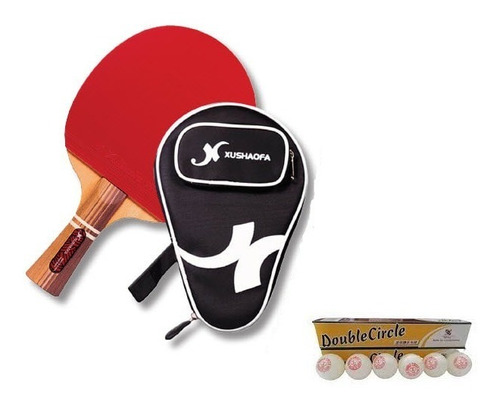 Paleta Xushaofa T7008 Con Estuche + Pelota Doble Circulo