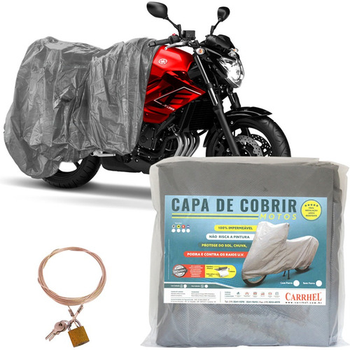 Capa Cobrir Moto Protetora Forrada Impermeável Cadeado Tam M