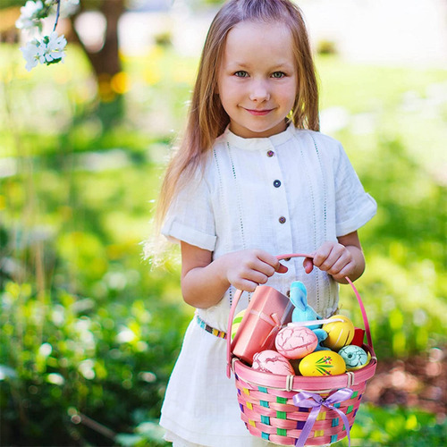 Canasto Huevo Conejo Pascua Colors X 3 Cotillon Activarte