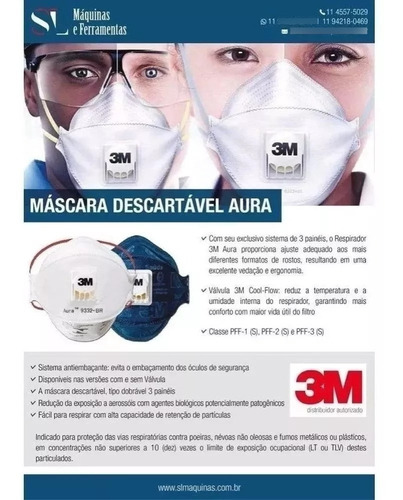 Imagem 3 de 3 de Mascara Respirador Pff2 Aura 3m 9322 N95 20 Unidades