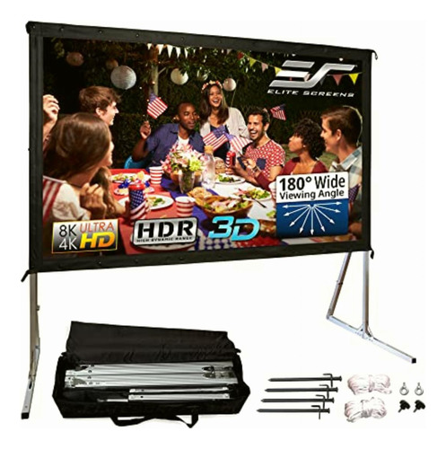 Elite Screens Yard Master 2 Series, Foldable-frame Outdoor Color Front Projection