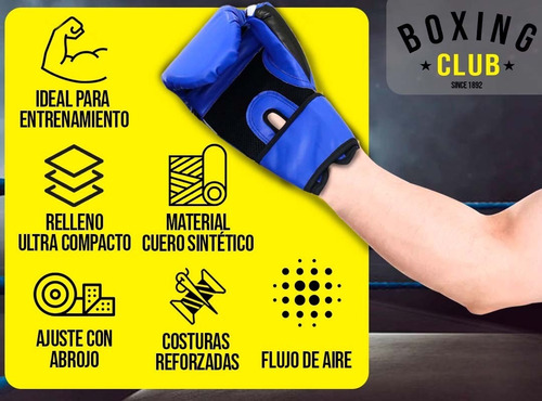 Imagen 3 de 10 de Guantes De Boxeo Boxing Club Ventilados Ajustables Reforzado