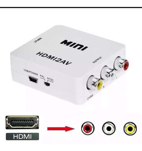 Conversor Hdmi A Rca (cables Incluidos)