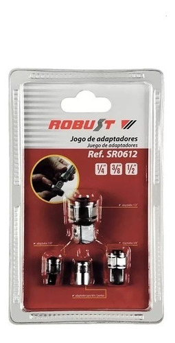 Jogo Adaptadores 1/4 3/8 1/2 Soquete E Bits Robust 060330