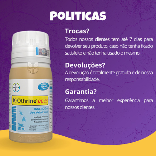 4 K-othrine Ce 25 Bayer Contra Baratas E Insetos - 250 Ml