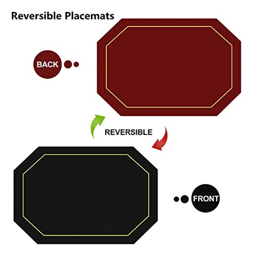 Manteles Individuales Reversibles Juego De 6 - Mygcca Mantel