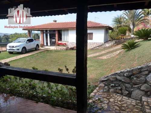 Linda Chácara Com Vista Deslumbrante, Salão De Festas, Casa Com 02 Dormitórios À Venda, 2100 M² Por R$ 600.000 - Zona Rural - Pinhalzinho/sp - Ch0537