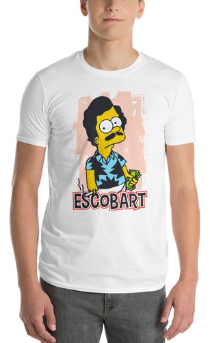 Playera Escobart Bart Simpson Como Pablo Escobar Capo Colomb