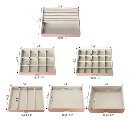 Caja De Joyería Extragrande De 6 Niveles Almacenamient...