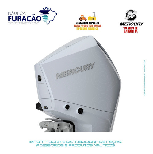 Motor De Popa Mercury 4 Tempos 300hp Xl V8 Dts Branco