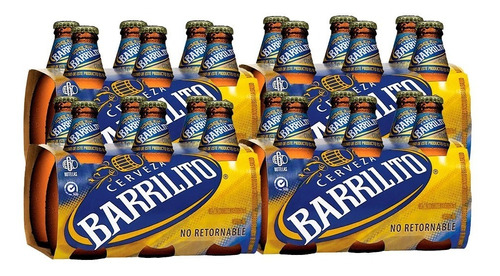 Cerveza Barrilito, 24 Botellas, 3.4% De Alcohol, 325 Ml C/u