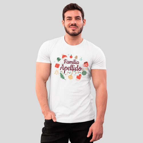 Playera Navidad - Hombre - Diseño Navideño- Familia Apellido