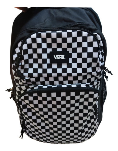 Mochila Vans Holden Backpack Amplia Checkerboard Color Negro Diseño De La Tela Cheker
