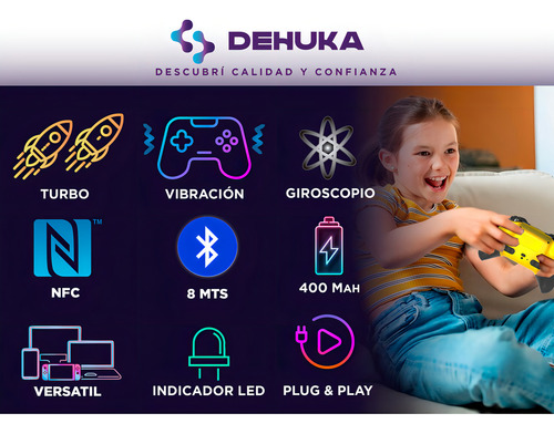 Joystick Compatible Nintendo Switch Oled con NFC Control PC Gamer Inalambrico USB y Android Dehuka