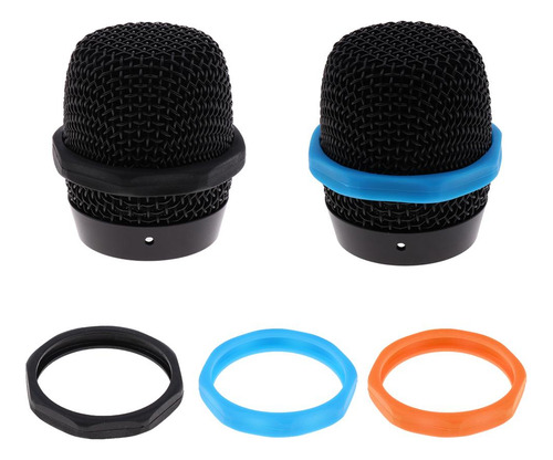 5pcs De Silicona Antideslizante De Micrófono Adornos Negro