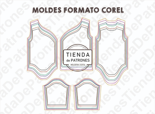 Molde Patron Coreldraw Body Bebes Manga Larga T. 1 A 18meses