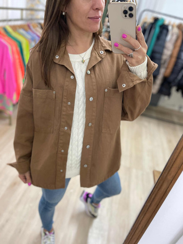 Campera Oversize Camisaco Gabardina Mujer The Big Shop