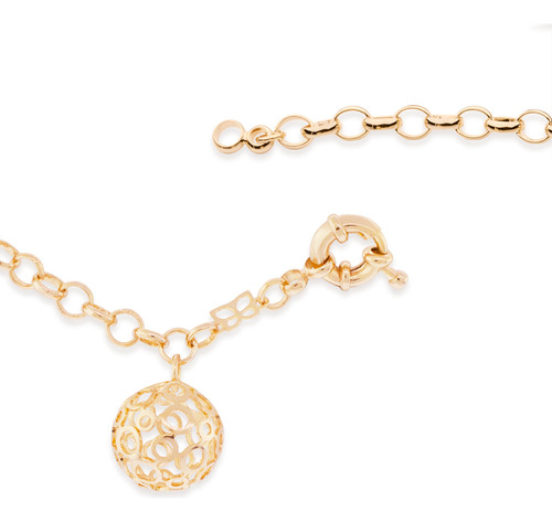 Pulseira Com Globo -550853-rommanel Cor Dourado