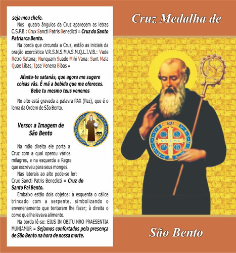 Cruz Medalha De São Bento Novena/oração/terço (o Cento)
