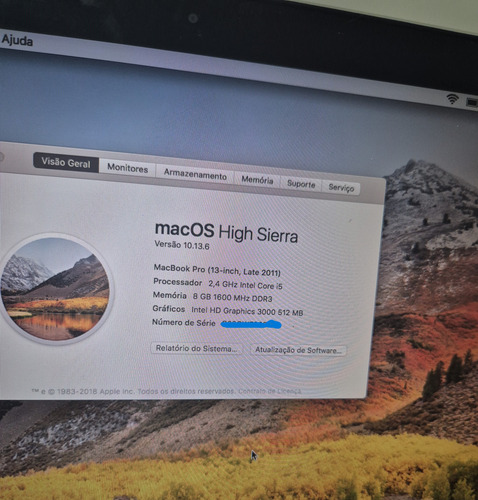 Macbook Pro 2011 I5 Ssd 256gb 8gb Ram Prateado (Usado)