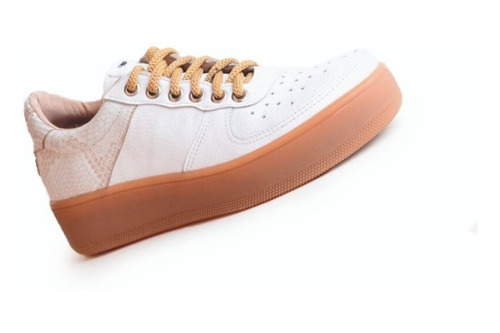 Imagen 4 de 7 de Zapatillas Urbanas De Mujer De Cuero Cordones Klama -ferraro
