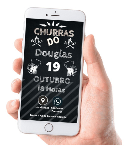 Convite Digital Interativo Churrasco Modelo 1