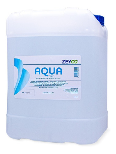 Agua Tridestilada Desionizada Zeyco 20 Litros