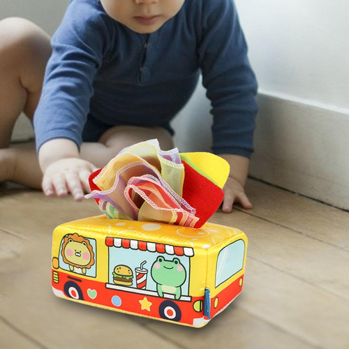 . Caja De Pañuelos Montessori De Desarrollo De Autobuses