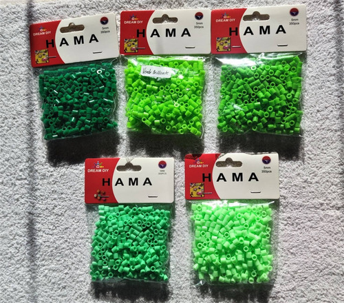 Repuestos Hama/arktal/perler Beads Verdes 3500 Pcs 10 Bolsas