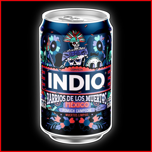 Anuncio Luminoso Cerveza Indio Barrios Pomuch Campeche 100cm