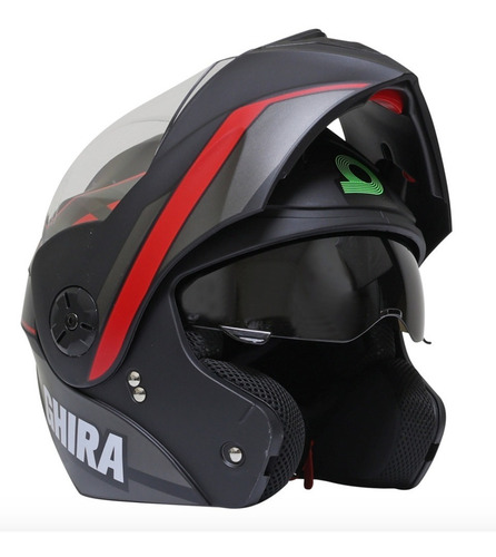 Imagen 2 de 6 de Casco Moto Abatible Ghira Gh1000 Graficos Certificado Dot
