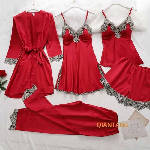 Pijama Robe, Traje De Dormir, Conjunto De Bata De Encaje Par
