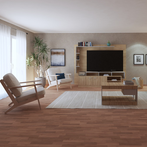 Mesa Ratona Fiplasto ME8024 para Living con Cajón Blanco y Coco