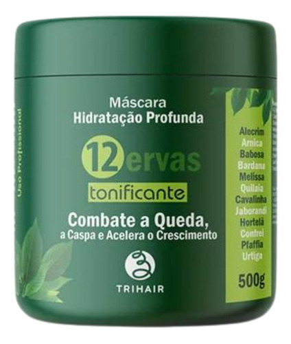 Máscara 12 Ervas Tonificante Trihair - 500g