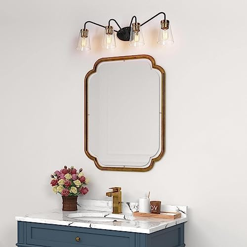 Tocador De Baño Phosant, Accesorio De Baño Dorado Negro Sobr