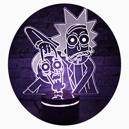 Lámpara Led Acrílico Rick And Morty